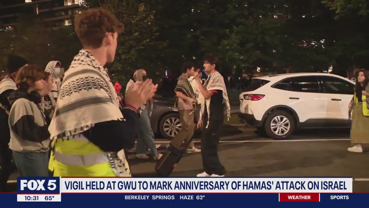 Vigil held at GWU to mark anniversary of Hamas' attack on Israel